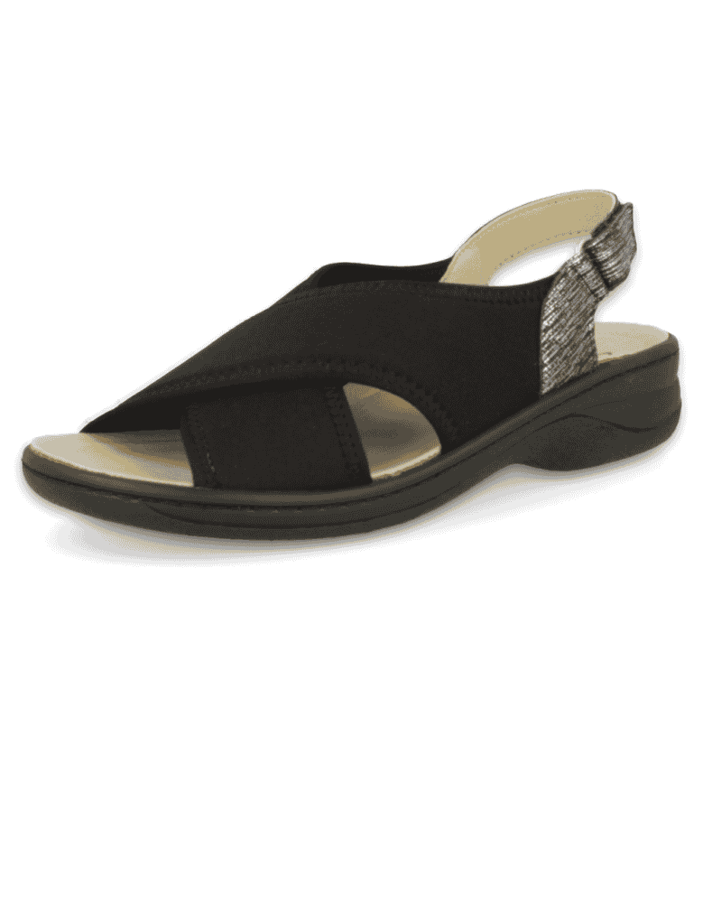 SANDALIAS CÓMODAS SEÑORA, FLORA 01 NEGRO