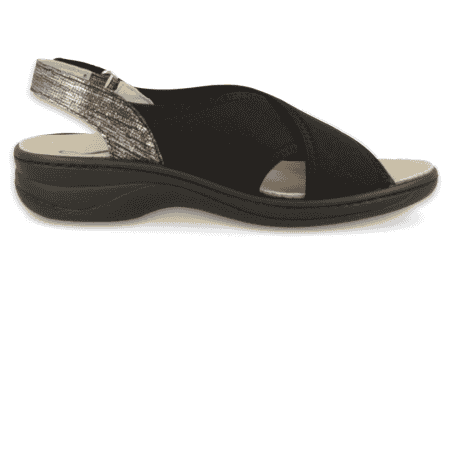 SANDALIAS CÓMODAS SEÑORA, FLORA 01 NEGRO