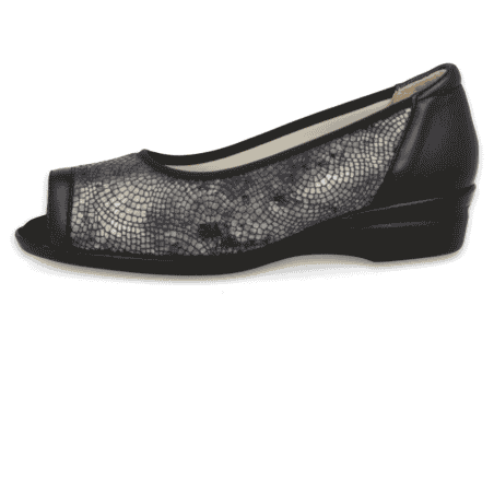 ZAPATOS SEÑORA DE LICRA PARA PIES EXTRA ANCHOS, ELVIRA F3 AZUL