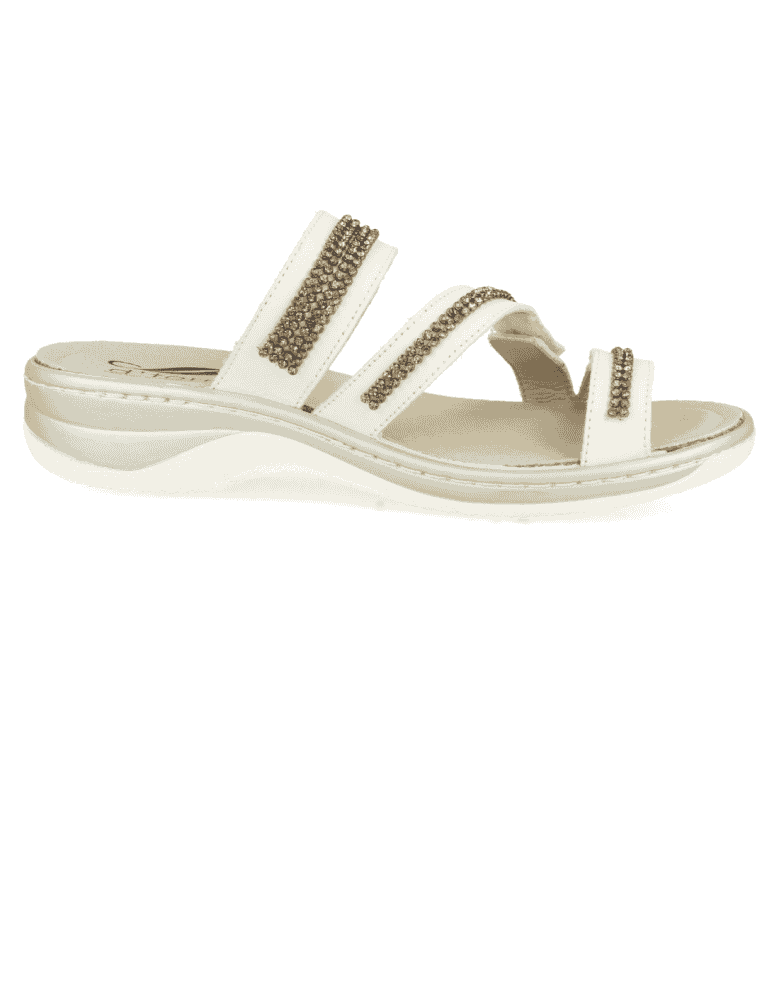 SANDALIAS PIES DELICADOS MUJER, GALDAR 03 BLANCO - Microfibra, con horma  ancha.