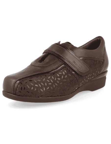 Zapato Señora Pie Diabético DiabCare® Casandra 19 Pétalos Marrón