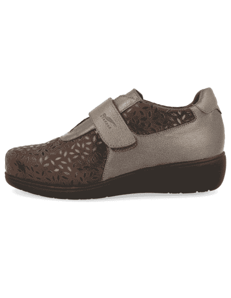 ZAPATO SEÑORA PIES DELICADOS, CORAL PETALOS MARRÓN