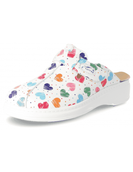 ZUECOS SANITARIOS MUY CÓMODOS, MASTER PLUS ESTAMPADOS DE CORAZONES DOBLE PLANTILLA