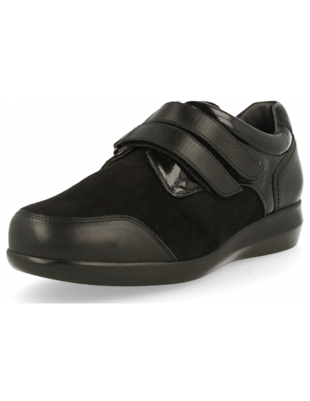 THERAPEUTIC WOMEN SHOES OF LEATHER AND LYCRA, DELICATED FEET, EXTRA-LARGE WIDTH