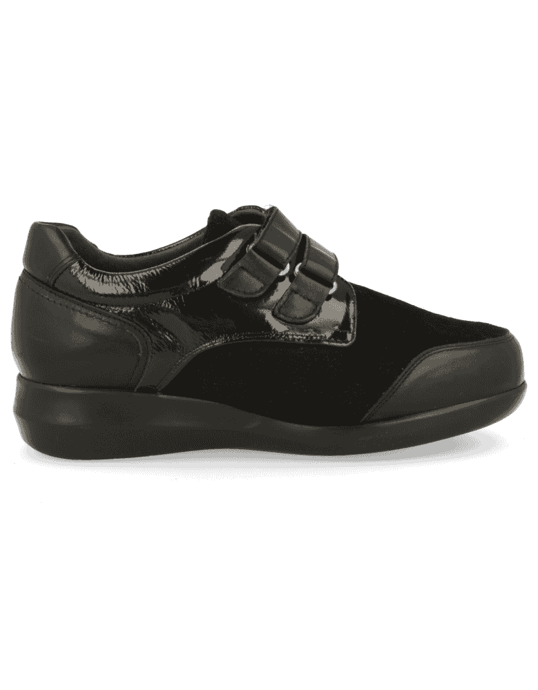 ZAPATO SEÑORA PIES DIABETICOS, GINA 01 NEGRO - Fabricado en Piel y lycra de  1ª calidad