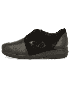 ZAPATO SEÑORA PIES ANCHOS, LINA VELCRO NEGRO
