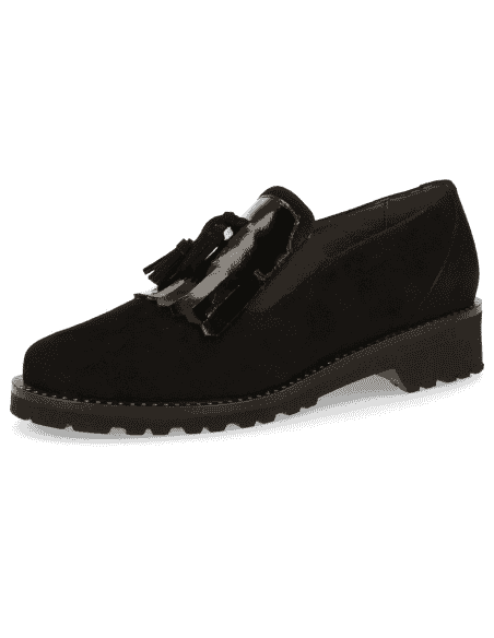 MOCASÍN  CÓMODO PARA  PIES DELICADOS, ANCHO ESPECIAL, ELSA NEGRO D’Torres