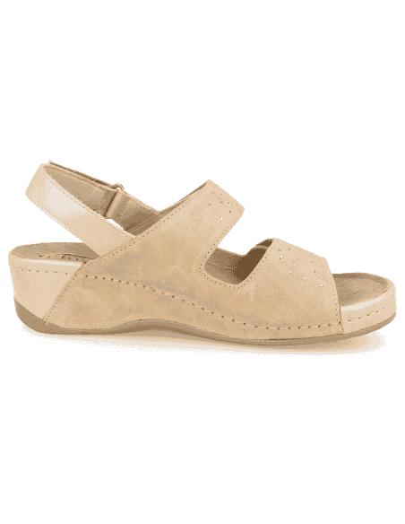 SANDALIA ELENA BEIGE D'Torres®, PARA PIES DELICADOS Y ANCHOS