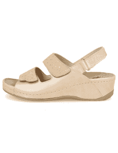SANDALIA ELENA BEIGE D'Torres®, PARA PIES DELICADOS Y ANCHOS