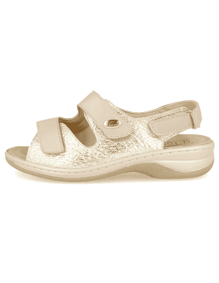 Julia 2021 E6 Beige, wide and comfortable sandal, designed for feet with bunions.