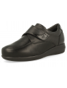 THERAPEUTIC WOMEN SHOES REGINA 01, LEATHER AND LYCRA,  VELCRO NEGRO - LARGE WIDTH