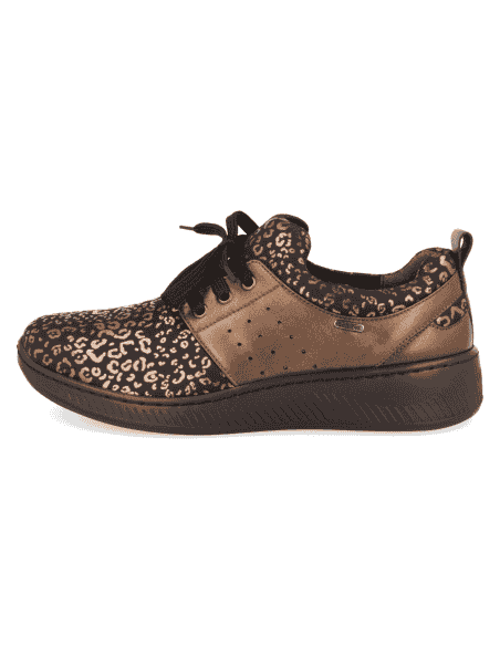 ZAPATO LONDRES BRONCE D’TORRES®, MUY CÓMODO Y ADAPTABLE, FABRICADO EN PIEL Y LICRA.