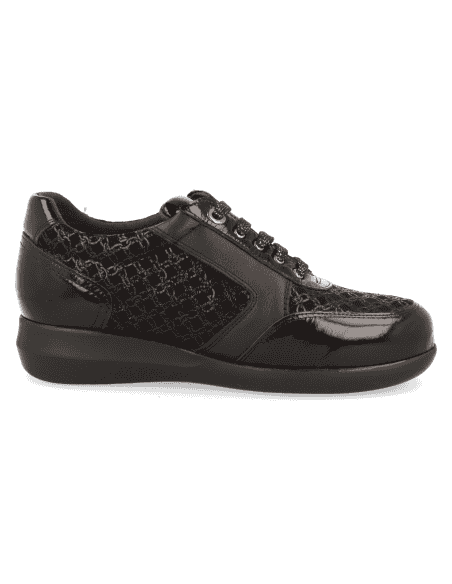 ZAPATO SEÑORA HORMA EXTRA ANCHA PARA PIES DELICADOS, IRMA 2023 NEGRO CADENAS