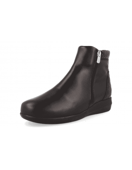 BOTÍN SEÑORA PIES DELICADOS, HORMA EXTRA ANCHA, COMBA 01 NEGRO