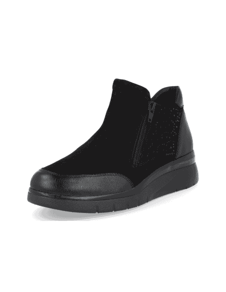 BOTÍN SEÑORA PIES DELICADOS, HORMA EXTRA ANCHA, MANILA NEGRO D’Torres