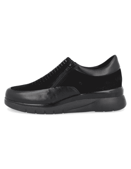 ZAPATO BELFAS NEGRO D'TORRES®, CON AJUSTE FACIL, HORMA