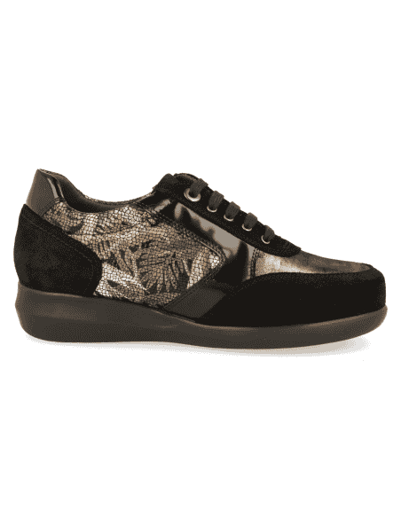 THERAPEUTIC WOMEN SHOES, IRMA01 BLACK LEATHER , DELICATED FEET, EXTRA-LARGE WIDTH