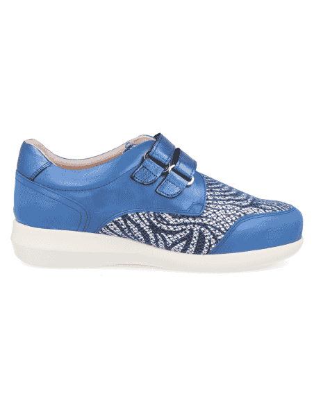 THERAPEUTIC WOMEN SHOES, LEATHER, EXTRA-LARGE WIDTH, GINA23 PETROL