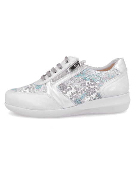 ZAPATO SEÑORA HORMA EXTRA ANCHA PARA PIES DELICADOS, IRMA 23 PLATA