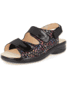SANDALIA FRIDA NEGRO-MULTI D'Torres®, PARA PIES DELICADOS Y ANCHOS CON JUANETES