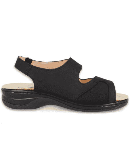 SANDALIA FRIDA NEGRO-MULTI D'Torres®, PARA PIES DELICADOS Y ANCHOS CON JUANETES