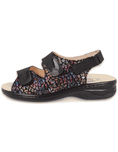 SANDALIA FRIDA NEGRO-MULTI D'Torres®, PARA PIES DELICADOS...
