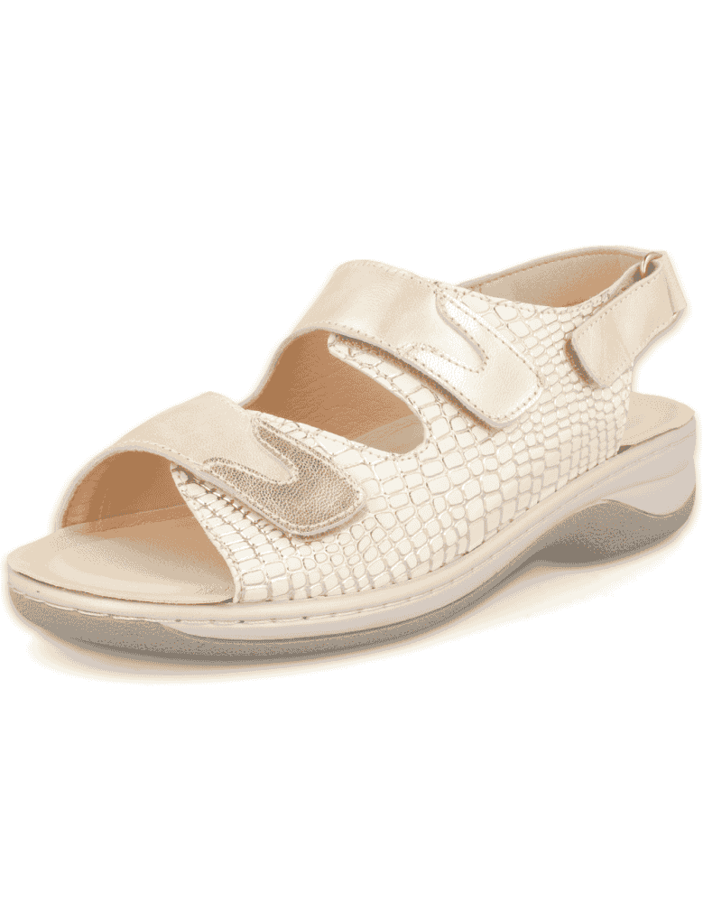 Frida Beige, wide and comfortable sandal,...