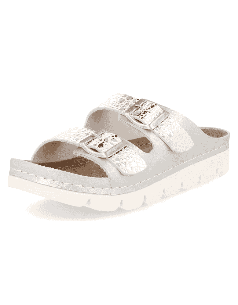 Comfortable sandal, Model DENIA SILVER
