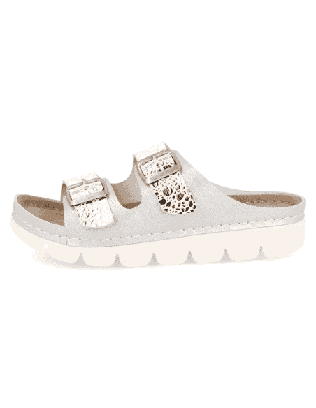 Comfortable sandal, Model DENIA SILVER