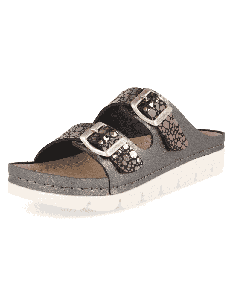 Comfortable sandal, Model DENIA PEWTER