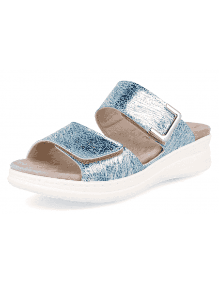 Sandalia Adeje D'Torres® Azul Plata | Plantilla NubeFit™ Extraíble