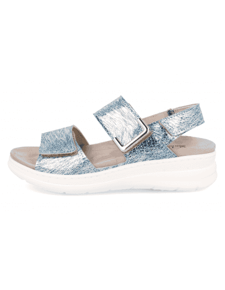 Sandalia Adeje D'Torres® Azul Plata | Plantilla Anatómica Extraíble NubeFit™