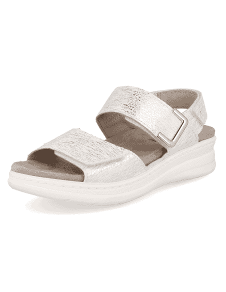 SANDALIA ADEJE SANDAL D'Torres@ NEGRO-PLATA, PLANTA ANATÓMICA EXTRAIBLE MUY CÓMODA.