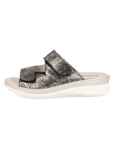 SANDALIA MALENA NEGRO-PLATA D'Torres® | Horma K para Pies...