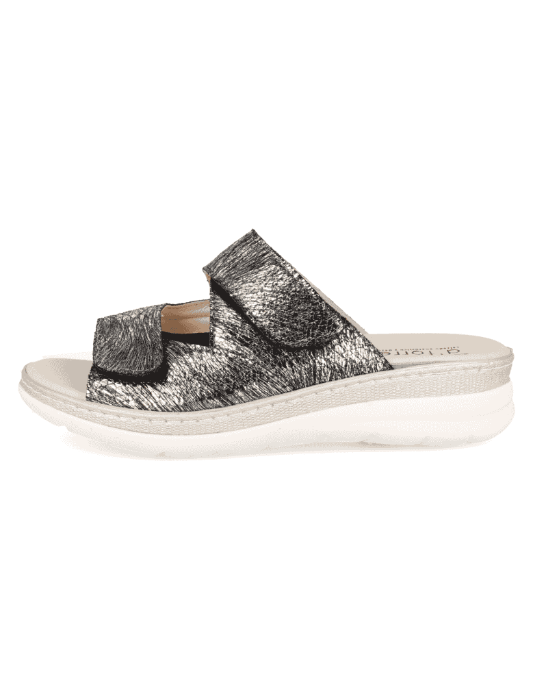 SENSITIVE FEET LADIES SANDALS, MALENA BALCK SILVER