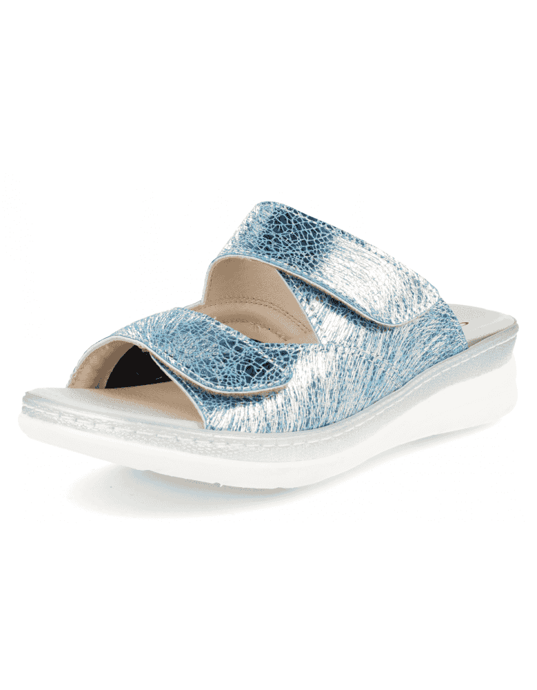 SENSITIVE FEET LADIES SANDALS, MALENA NAVY SILVER