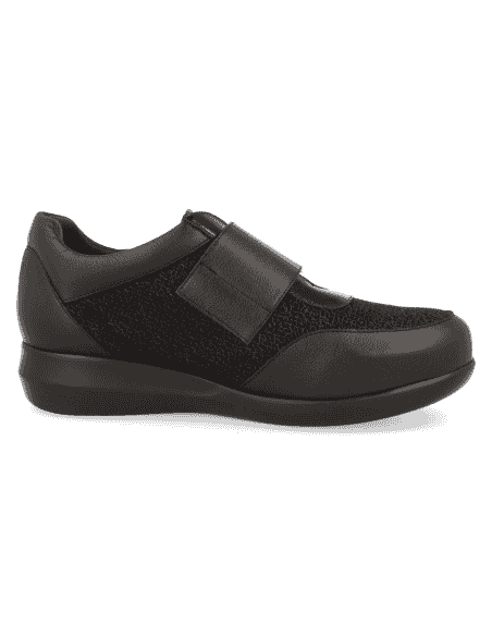 ZAPATO ORTOPÉDICO DE SEÑORA D'TORRES PARA PIES DELICADOS Y HORMA EXTRA ANCHA, ALBA 24 01 NEGRO, HORMA EXTRA-ANCHA.