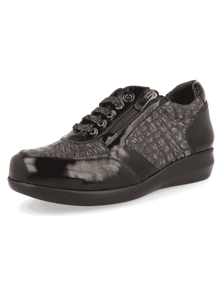 IRMA24 MILANO BLACK, THERAPEUTIC WOMEN SHOES OF LEATHER, DELICATED FEET