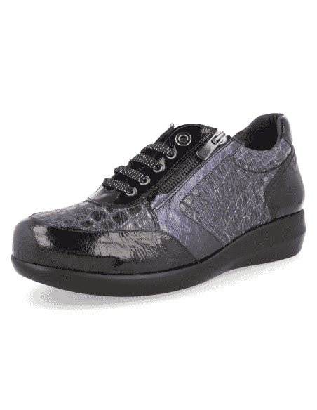 IRMA24 MILANO NAVY BLUE, THERAPEUTIC WOMEN SHOES OF LEATHER, DELICATED FEET