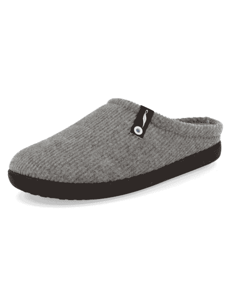 ANATOMIC MENS' D'TORRES FRANK GREY SLIPPERS, MADE OF WARM FELT THAT INSULATES FROM THE COLD.