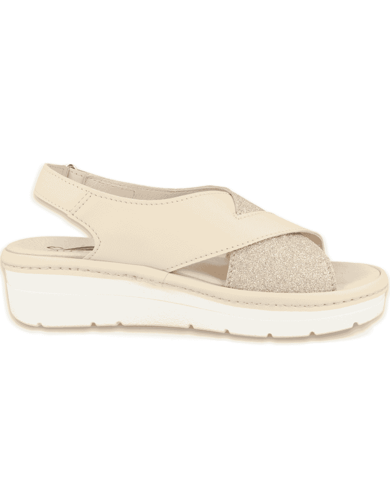 SANDALIA RUBÍ BEIGE D'TORRES@, AMPLIA, ELEGANTE...