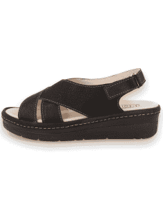 Sandalia Rubí Negro D'Torres® | Piel Adaptable, Amplia y...