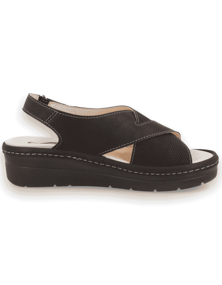 SANDALIA RUBÍ NEGRO D'TORRES@, AMPLIA, ELEGANTE...