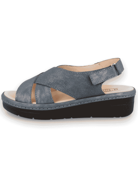 Sandalia Rubí Marino D'Torres® | Piel Adaptable, Amplia y Cómoda con Plantilla NubeFit™ Extraíble