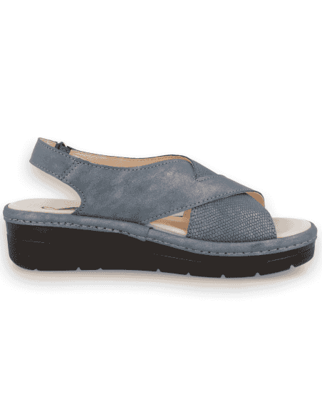 Sandalia Rubí Marino D'Torres® | Piel Adaptable, Amplia y Cómoda con Plantilla NubeFit™ Extraíble