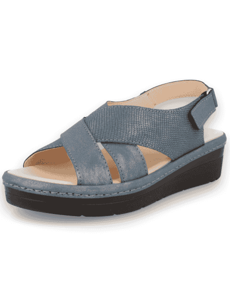 Sandalia Rubí Marino D'Torres® | Piel Adaptable, Amplia y Cómoda con Plantilla NubeFit™ Extraíble