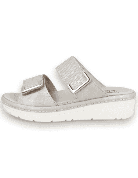 Comfortable sandal, with removable insole. Model YAIZA Silver