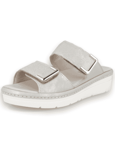 Comfortable sandal, with removable insole. Model YAIZA Silver