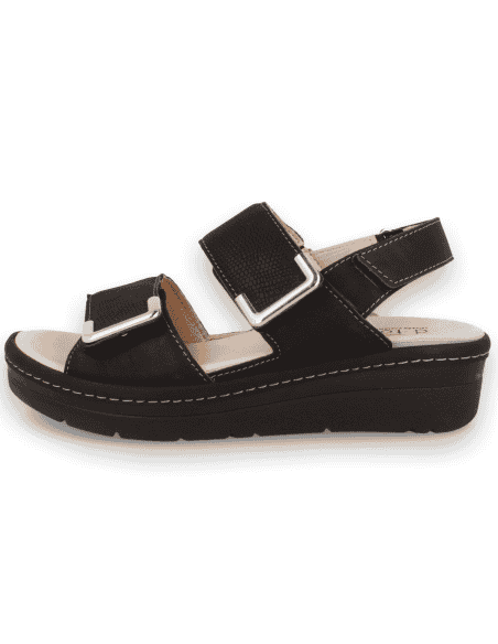 SANDALIA YAIZA SANDAL D'Torres@ NEGRO, PLANTA ANATÓMICA EXTRAIBLE MUY CÓMODA.