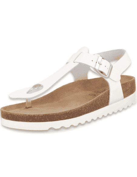 Sandalia Ampurias Flip-Flop Blanco D'Torres® | Plantilla Anatómica NubeFit™